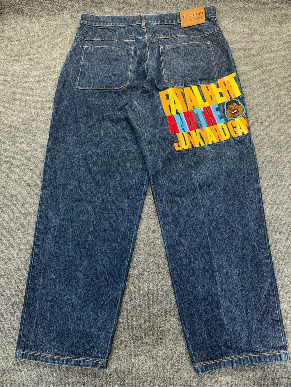 Vintage Platinum FUBU Fat Albert and the Junkyard Gang dark wash baggy Jeans